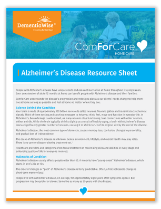 DementiaWise&reg; from ComforCare, In-Home Care Alzheimer Program - Alzheimers-Resource-Sheet